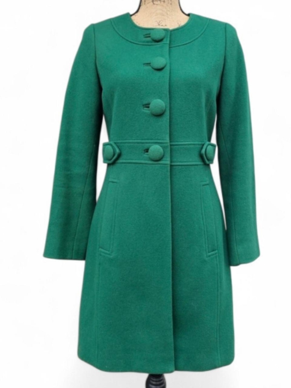 Elegant Women's Green Wool Coat